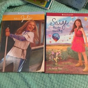 2/$10 American Girl books Meet Julie & Saige Paints the Sky